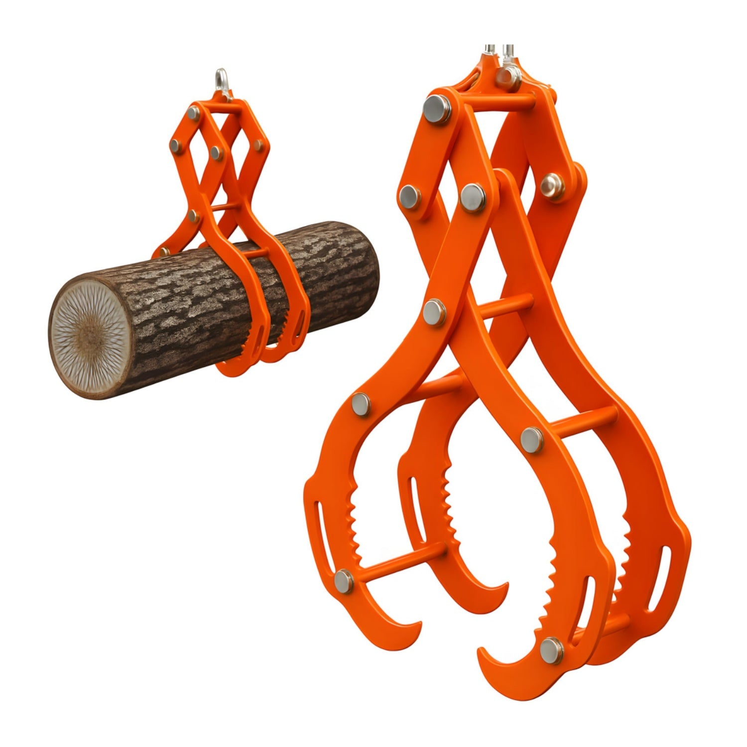 Garvee 71cm Log Tongs, 4 Claw Heavy Duty 1 Ton Log Grabber for Tractors, Forklifts & ATVs - High Visibility Skidding Tongs, Orange