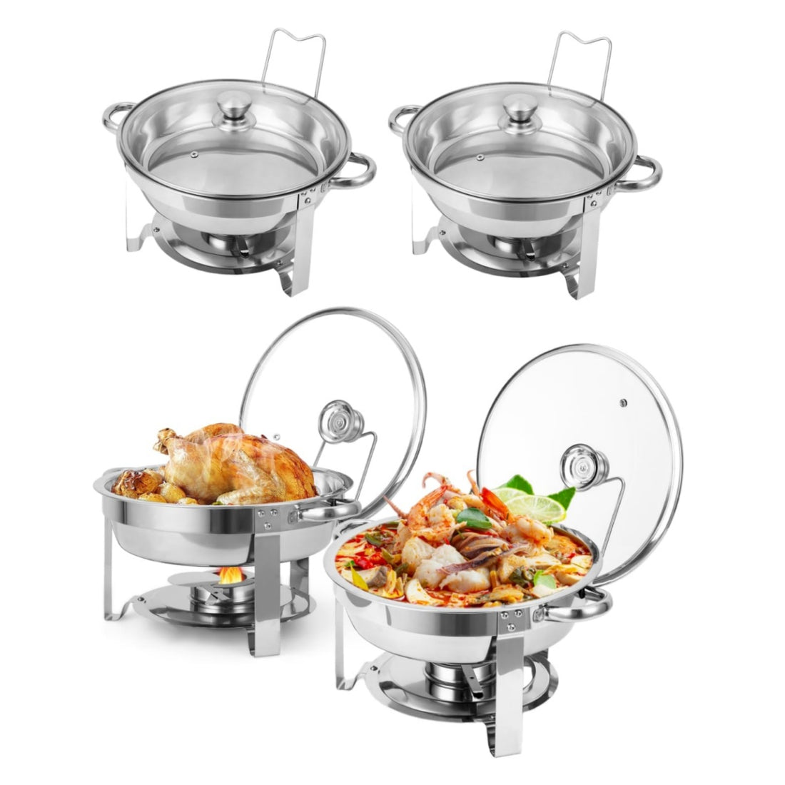 GARVEE Modular 4.7 L Stainless Steel Buffet Server Food Warmer for Catering, Parties and Events