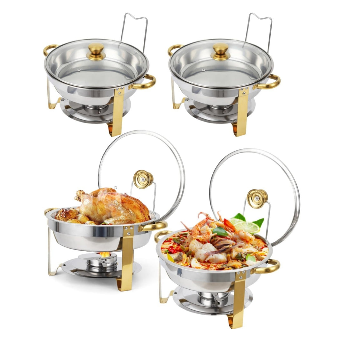 GARVEE Modular 4.7 L Stainless Steel Buffet Server Food Warmer for Catering, Parties and Events