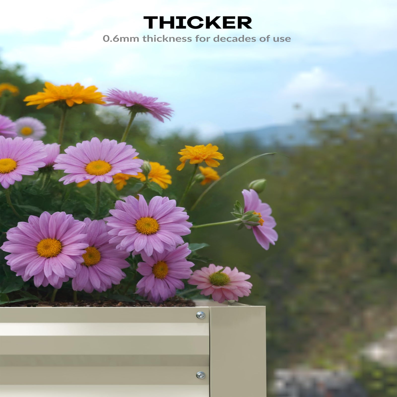 Garvee 180x90x60cm Galvanized Raised Garden Bed,Deep Root Planter Box for Vegetables,Flowers,Herbs-Large Metal Raised Garden Bed Kit Outdoor,Oatmeal